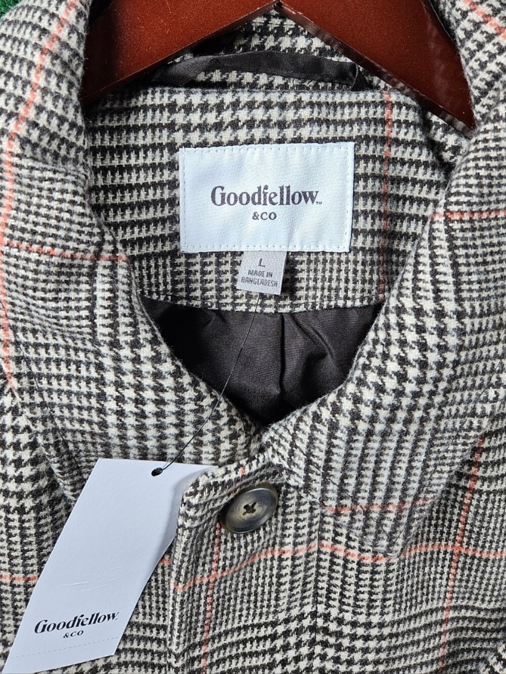 NWT Goodfellow & Co Glen Plaid Overcoat Trench / Mens Size Large - Picture 13 of 14